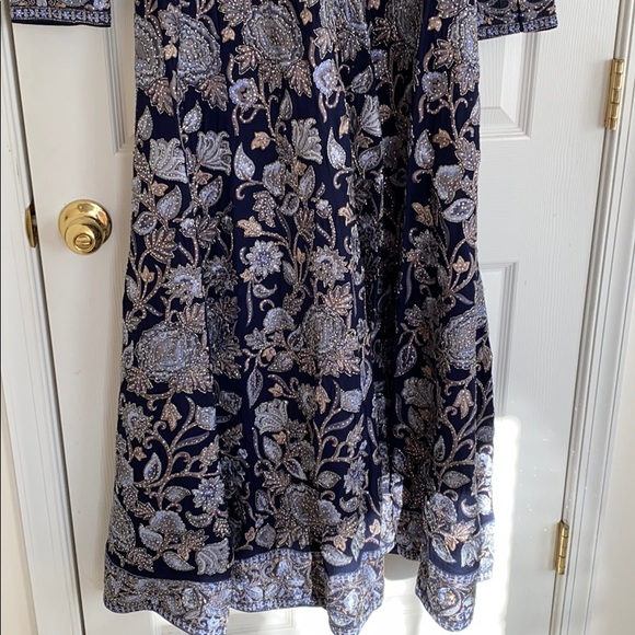 Heavy embroidered gown. Navy blue. Brand new. - Picture 4 of 14
